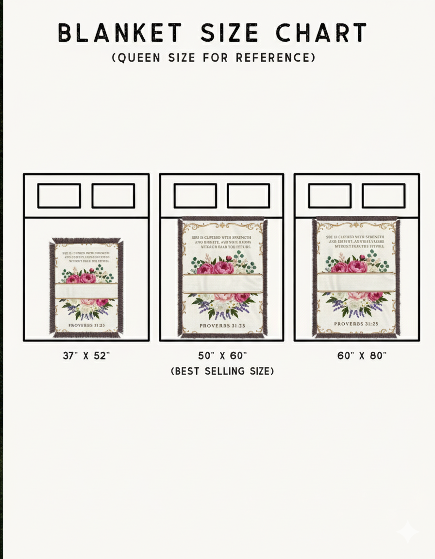 Personalized Heirloom Woven Blanket • Custom Name Woven Keepsake • 100% Cotton • Gift for Mom, Grandma, Anniversary Heirloom Woven Blanket (Portrait)