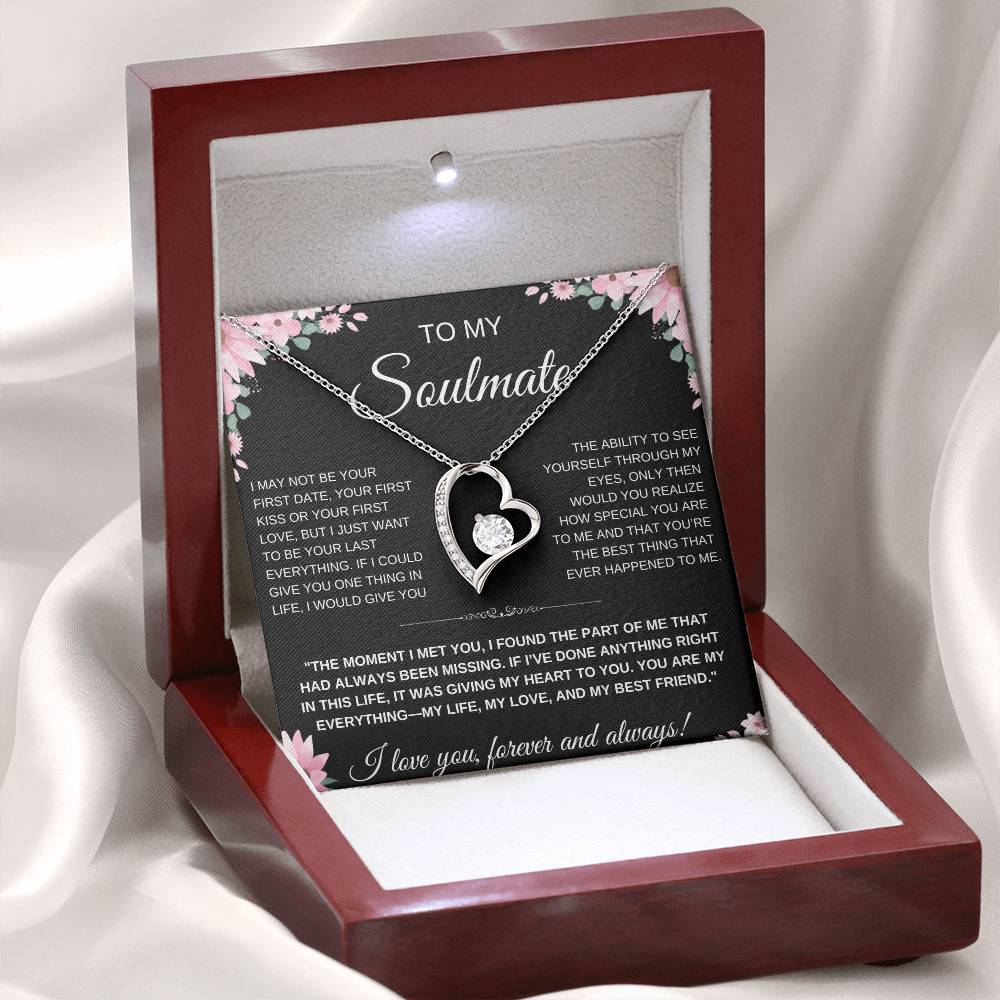 To My Soulmate Heart Necklace β Heart Pendant Gift for Her, Anniversary