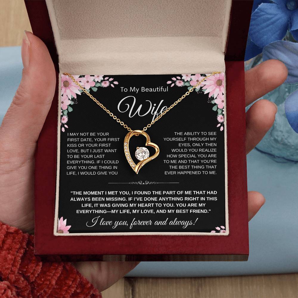 To My Wife Heart Necklace β Heart Pendant Gift for Her, Anniversary