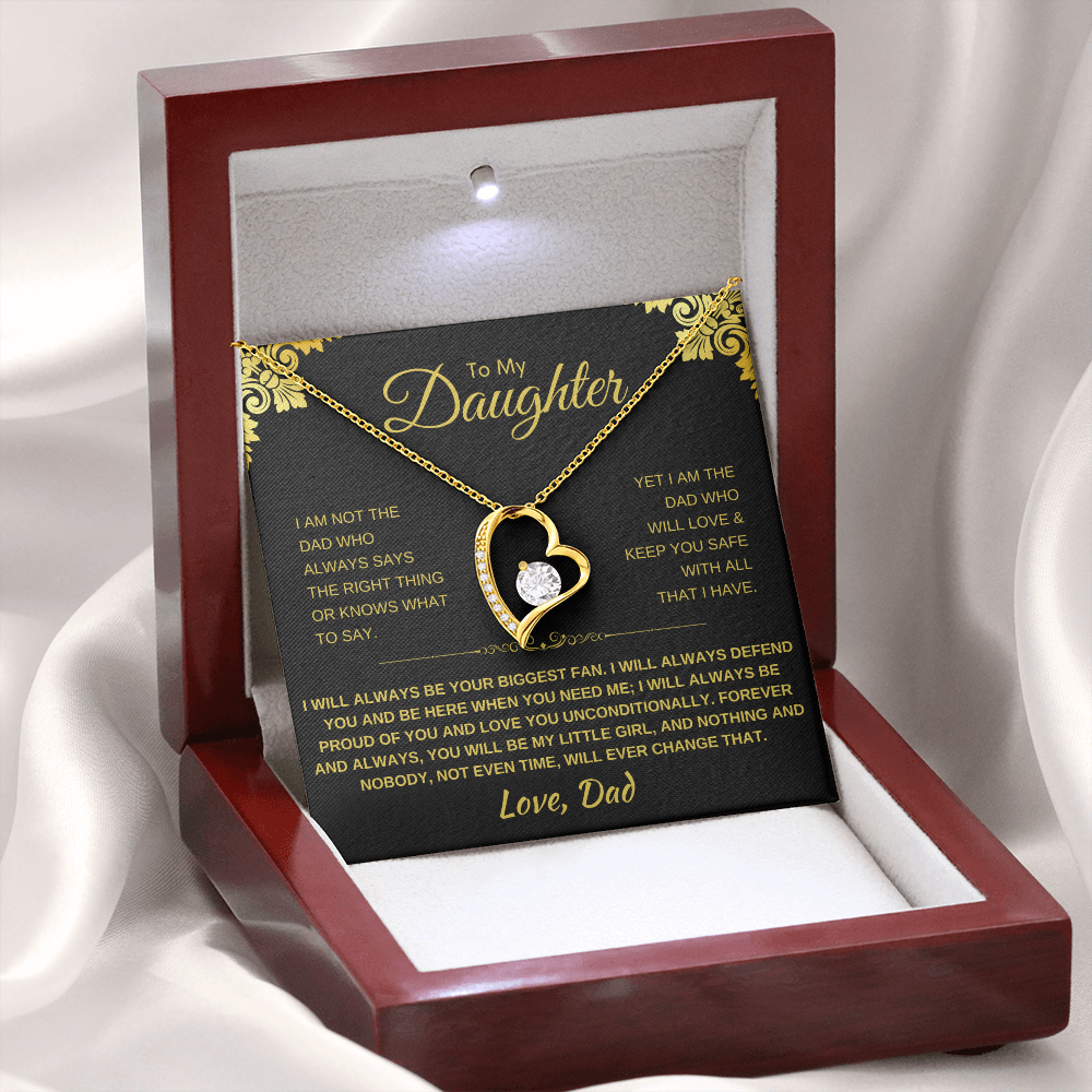 To My Daughter Heart Necklace - Sentimental Gift with Message