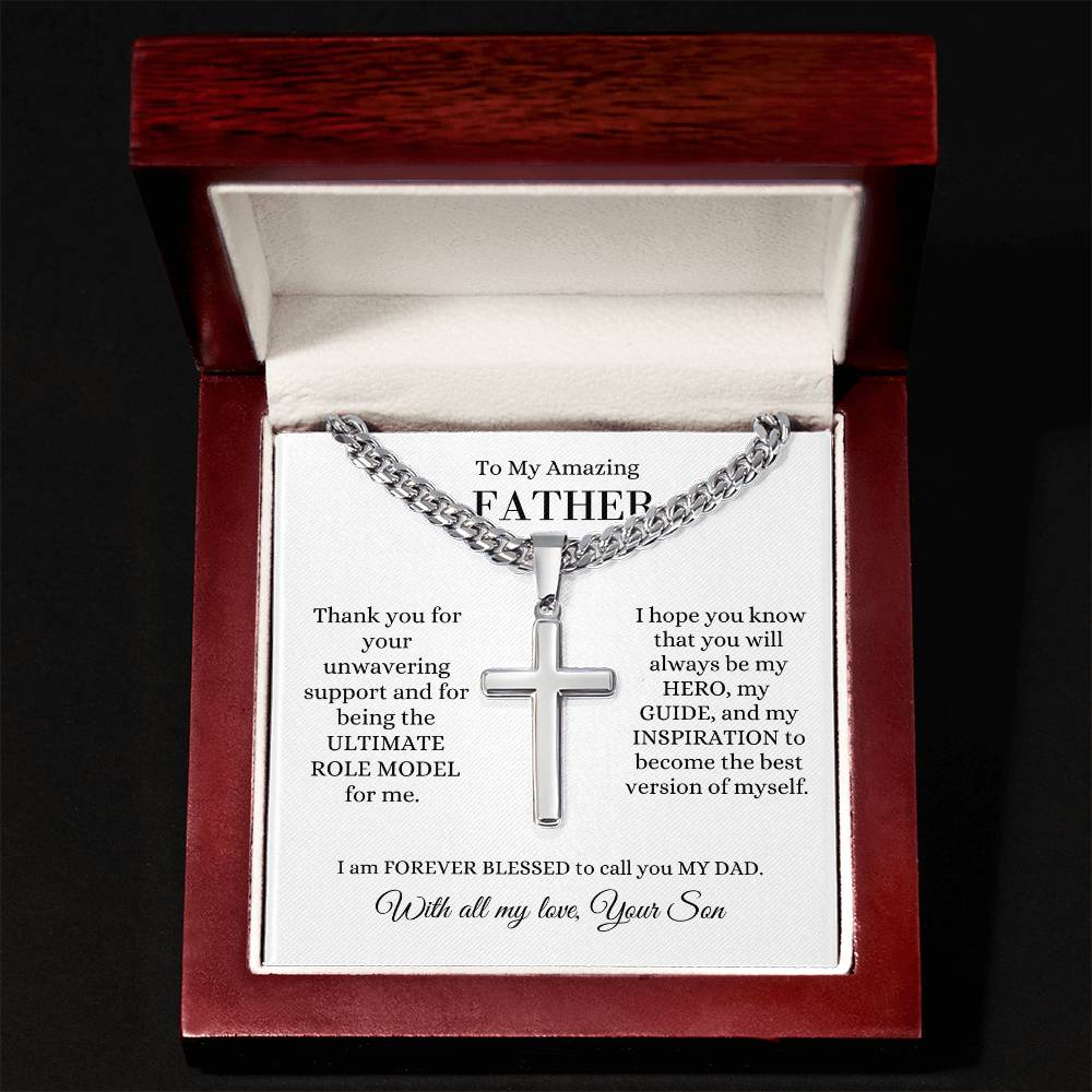 Dad from Child | Cross Necklace | Gift for Dad