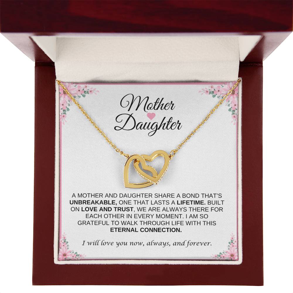 Mother and Daughter Heart Necklace | Interlocking Heart