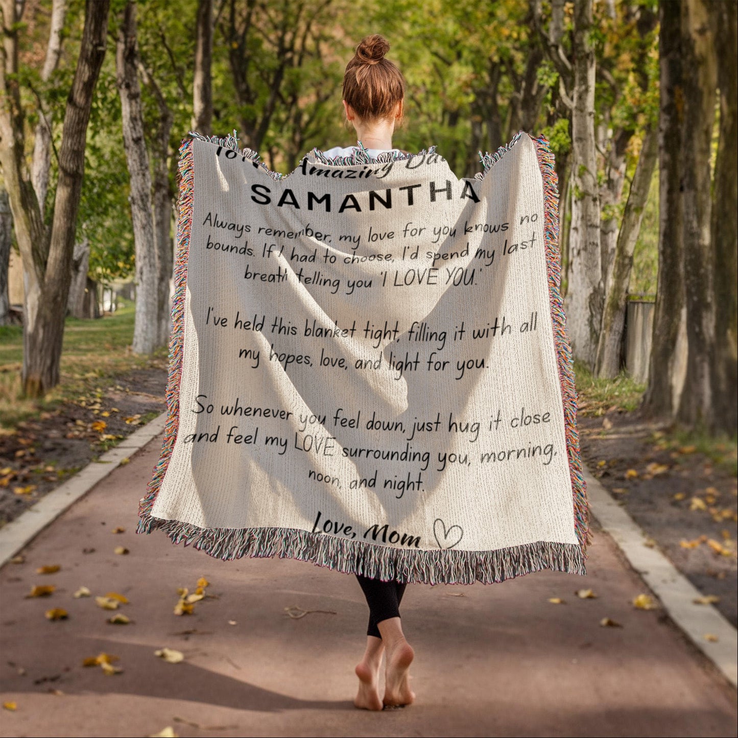 Personalized Daughter Woven Blanket – Cotton Jacquard Heirloom Throw