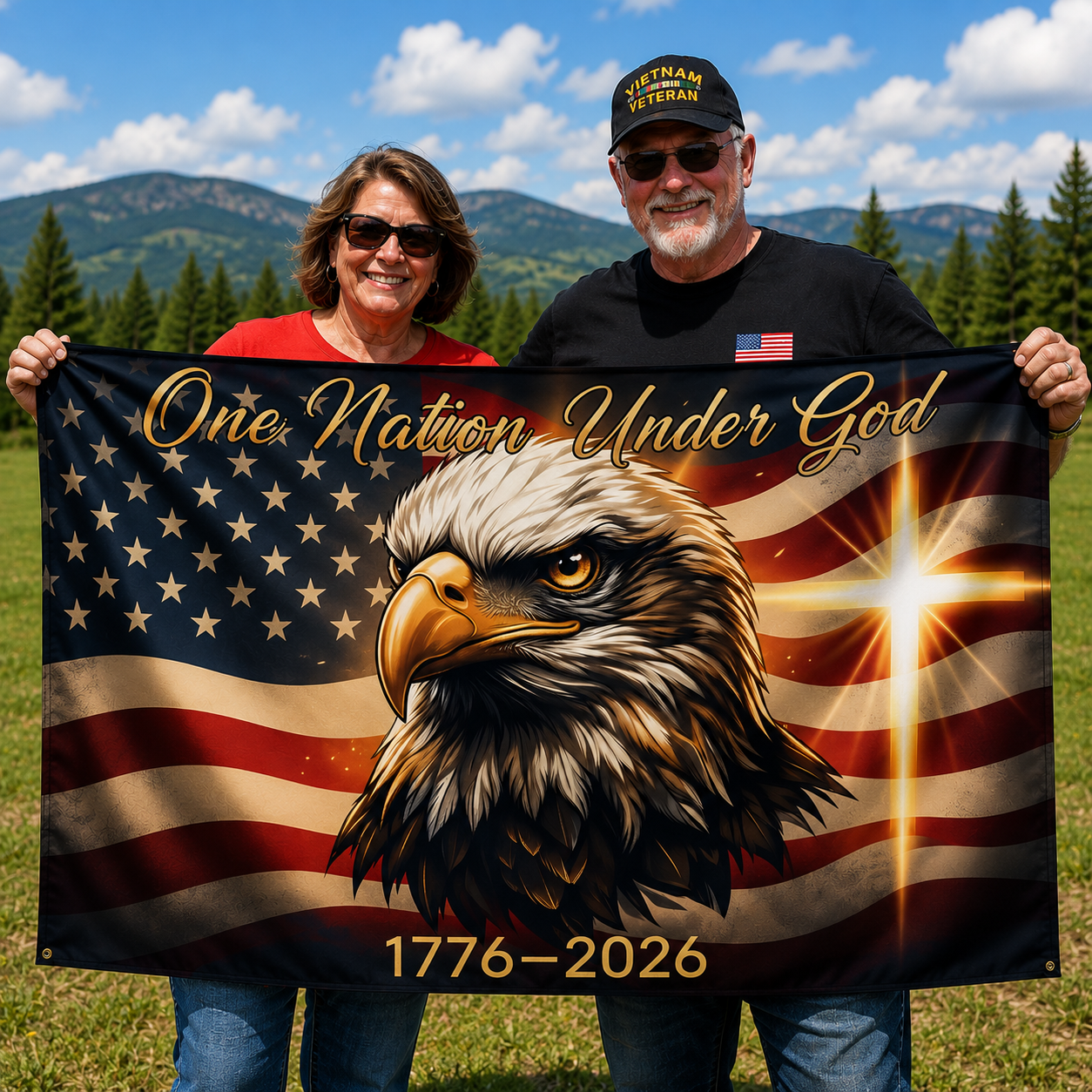 One Nation Under God America 250 Flag
