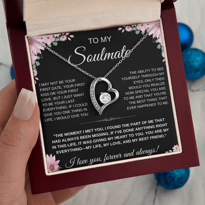 To My Soulmate Heart Necklace — Heart Pendant Gift for Her, Anniversary