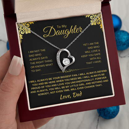 To My Daughter Heart Necklace - Sentimental Gift with Message