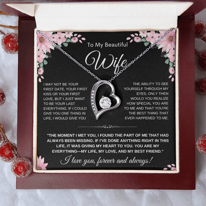 To My Wife Heart Necklace — Heart Pendant Gift for Her, Anniversary