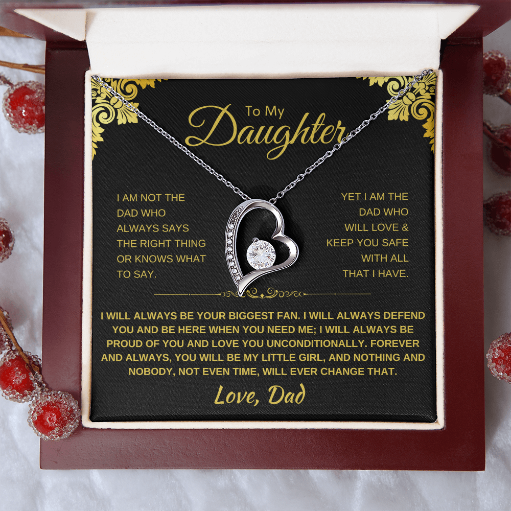 To My Daughter Heart Necklace - Sentimental Gift with Message