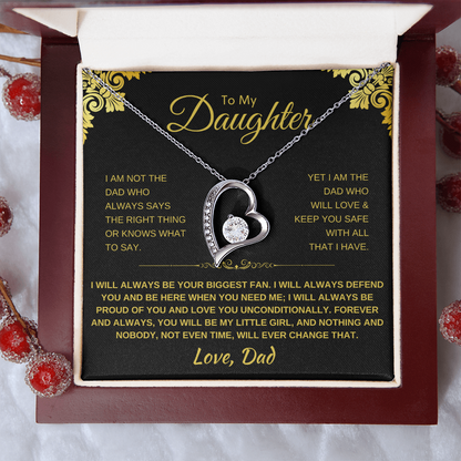 To My Daughter Heart Necklace - Sentimental Gift with Message