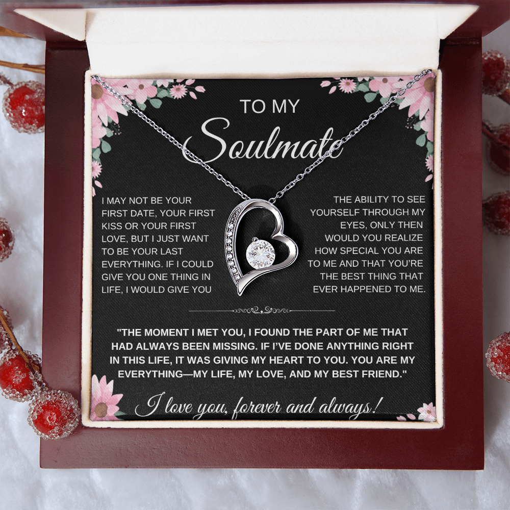 To My Soulmate Heart Necklace — Heart Pendant Gift for Her, Anniversary