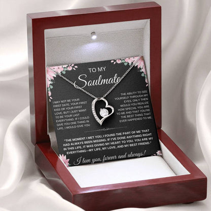 To My Soulmate Heart Necklace — Heart Pendant Gift for Her, Anniversary