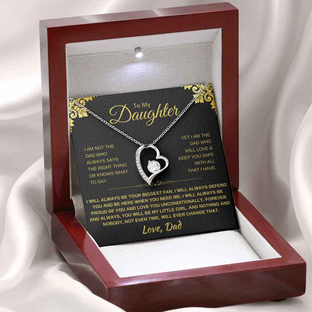 To My Daughter Heart Necklace - Sentimental Gift with Message