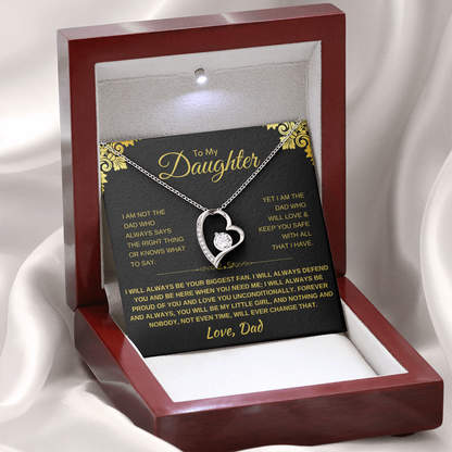 To My Daughter Heart Necklace - Sentimental Gift with Message
