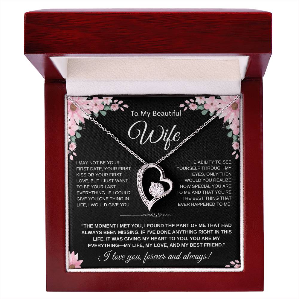 To My Wife Heart Necklace — Heart Pendant Gift for Her, Anniversary