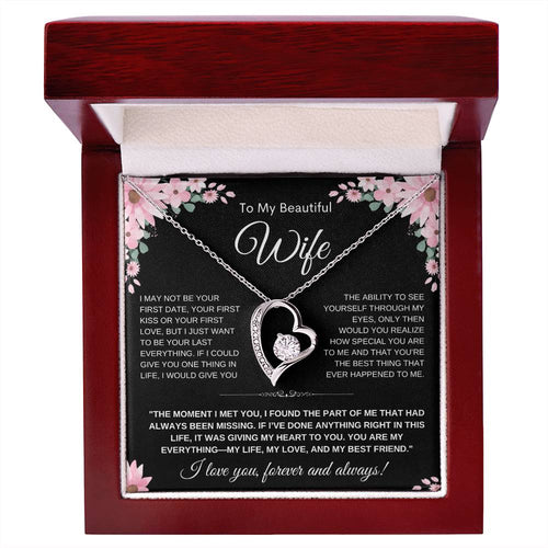 To My Wife Heart Necklace — Heart Pendant Gift for Her, Anniversary