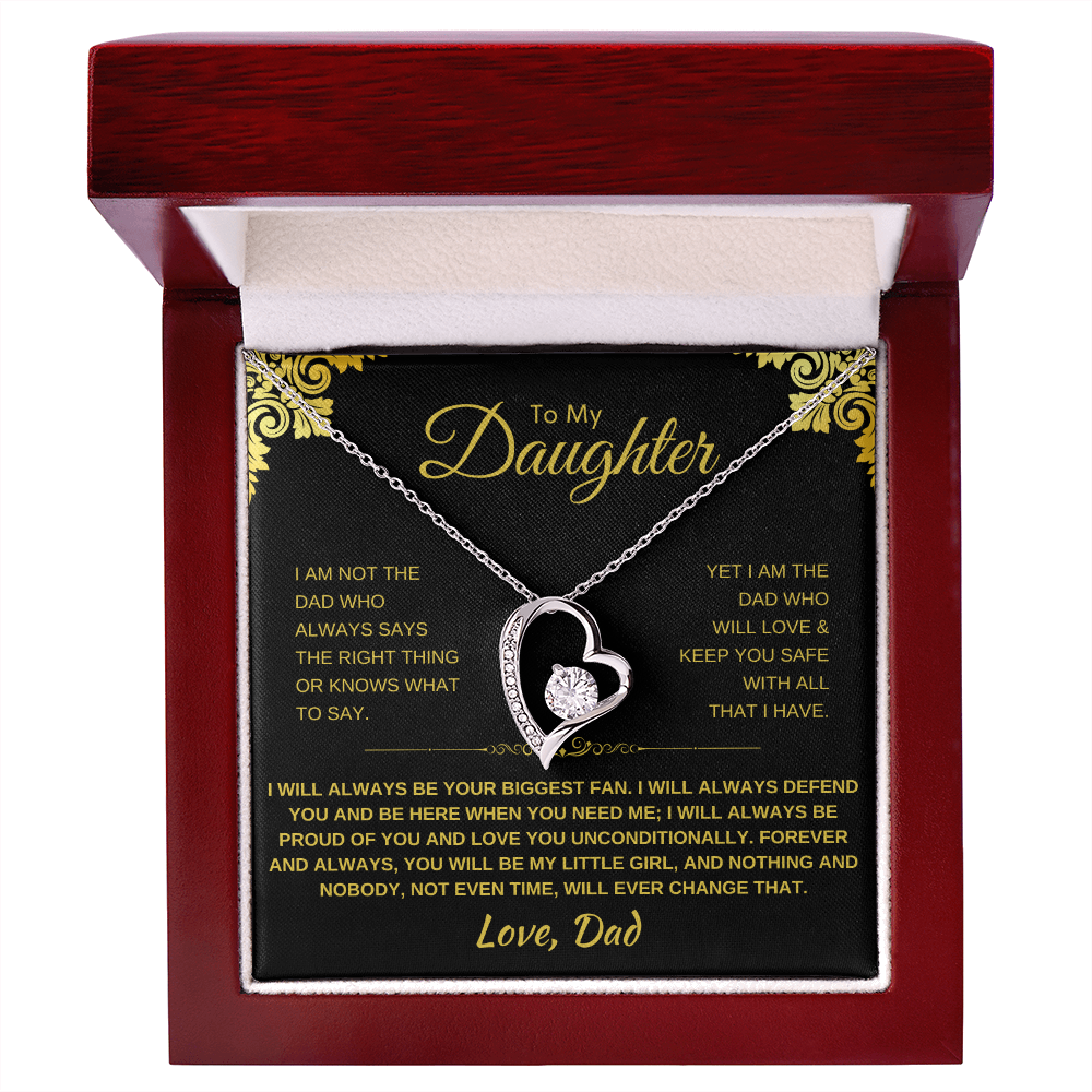 To My Daughter Heart Necklace - Sentimental Gift with Message