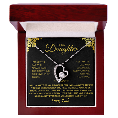 To My Daughter Heart Necklace - Sentimental Gift with Message