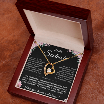To My Soulmate Heart Necklace — Heart Pendant Gift for Her, Anniversary