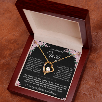 To My Wife Heart Necklace — Heart Pendant Gift for Her, Anniversary