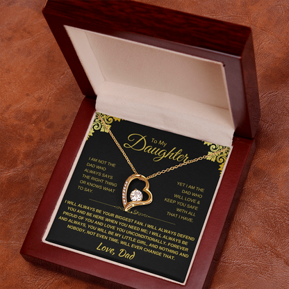 To My Daughter Heart Necklace - Sentimental Gift with Message