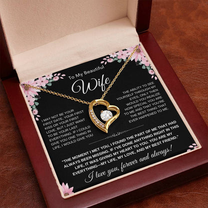 To My Wife Heart Necklace — Heart Pendant Gift for Her, Anniversary