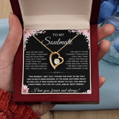 To My Soulmate Heart Necklace — Heart Pendant Gift for Her, Anniversary