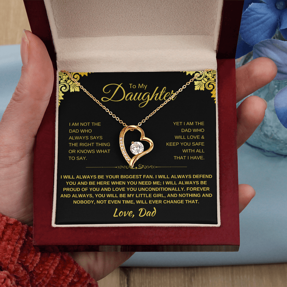 To My Daughter Heart Necklace - Sentimental Gift with Message