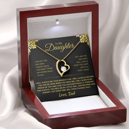 To My Daughter Heart Necklace - Sentimental Gift with Message