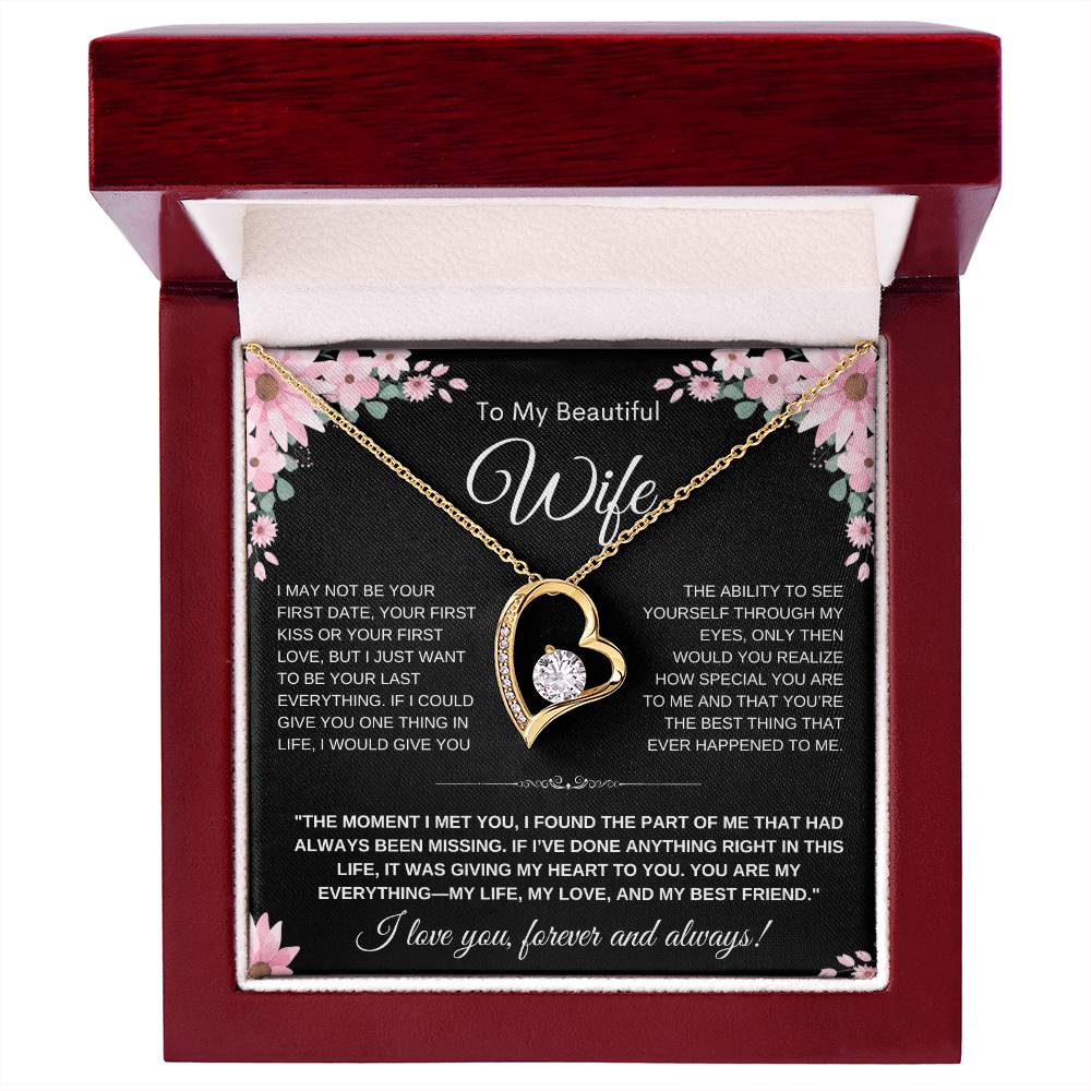 To My Wife Heart Necklace — Heart Pendant Gift for Her, Anniversary