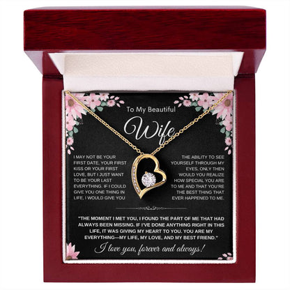 To My Wife Heart Necklace — Heart Pendant Gift for Her, Anniversary