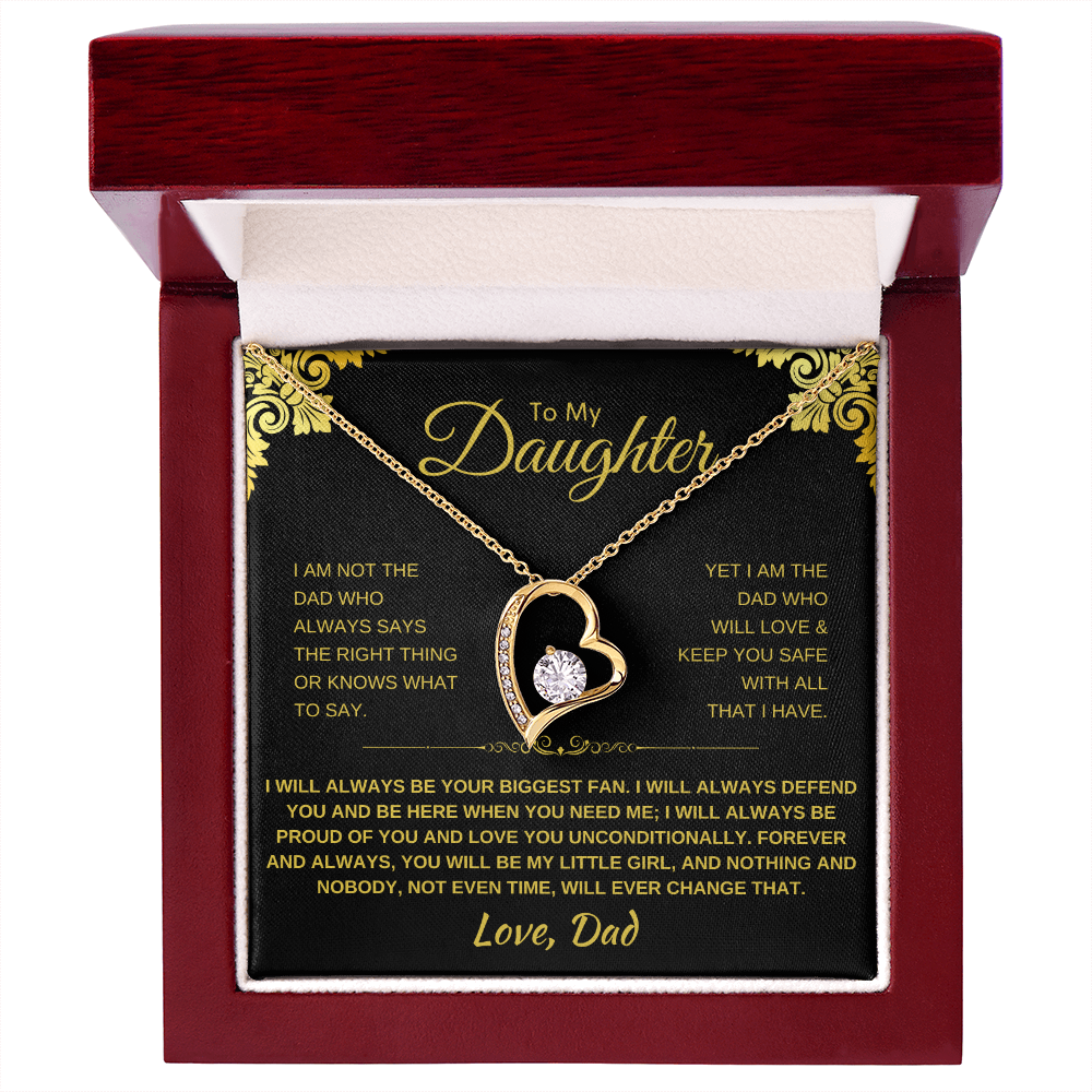 To My Daughter Heart Necklace - Sentimental Gift with Message