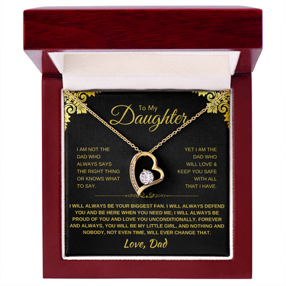 To My Daughter Heart Necklace - Sentimental Gift with Message