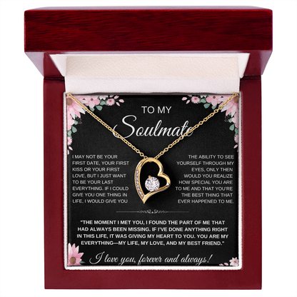 To My Soulmate Heart Necklace — Heart Pendant Gift for Her, Anniversary