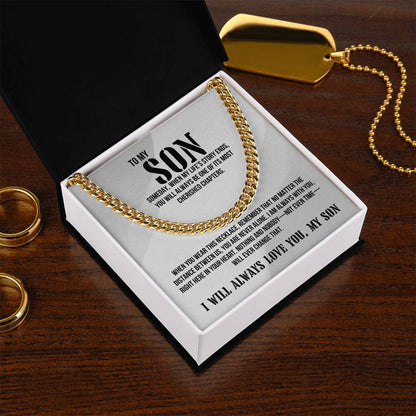 Son from Dad | I will always love you Men's Cuban Link | Gift for Son