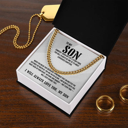 Son from Dad | I will always love you Men's Cuban Link | Gift for Son