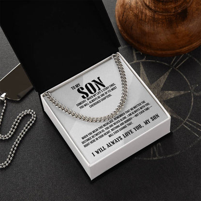 Son from Dad | I will always love you Men's Cuban Link | Gift for Son