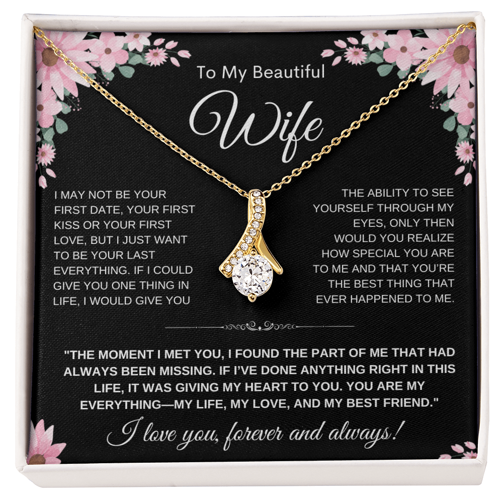 Alluring Beauty Heart Necklace — Yellow & White Gold | Gift for Wife