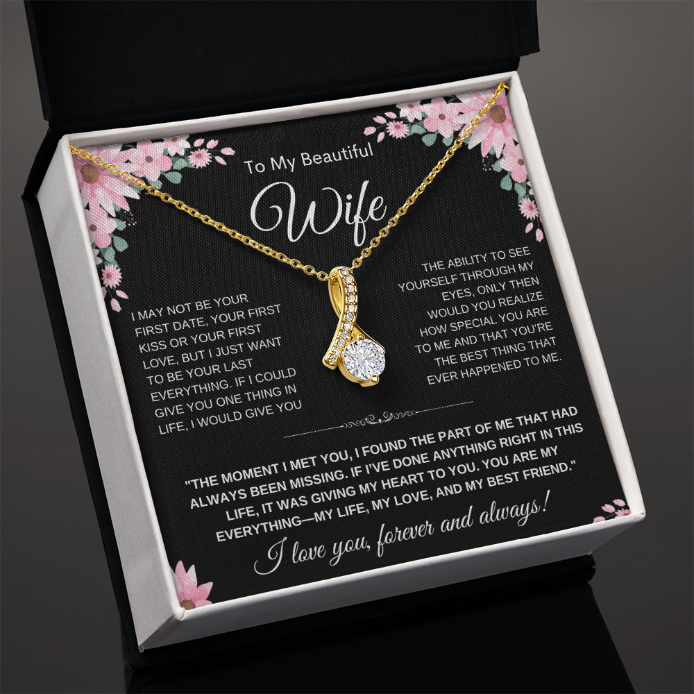 Alluring Beauty Heart Necklace — Yellow & White Gold | Gift for Wife