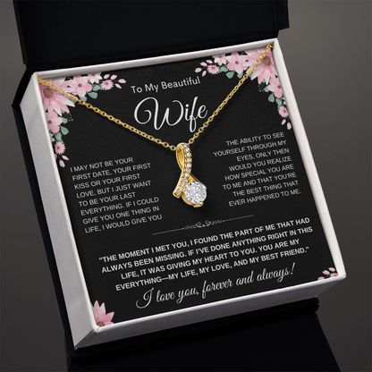 Alluring Beauty Heart Necklace — Yellow & White Gold | Gift for Wife