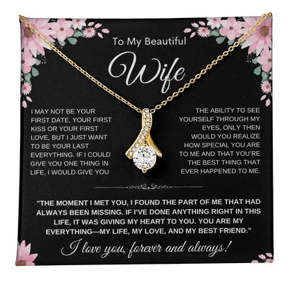 Alluring Beauty Heart Necklace — Yellow & White Gold | Gift for Wife