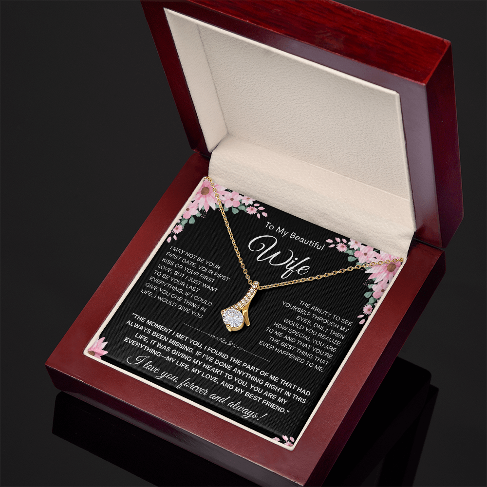 Alluring Beauty Heart Necklace — Yellow & White Gold | Gift for Wife