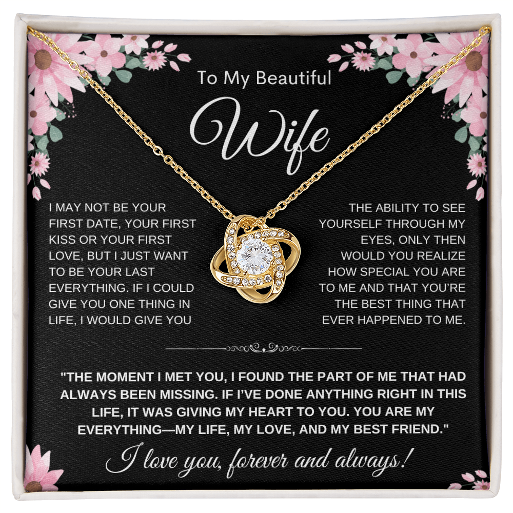 Love Knot Necklace — Meaningful Gift for Wife, “I Love You” Card