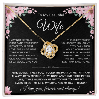 Love Knot Necklace — Meaningful Gift for Wife, “I Love You” Card