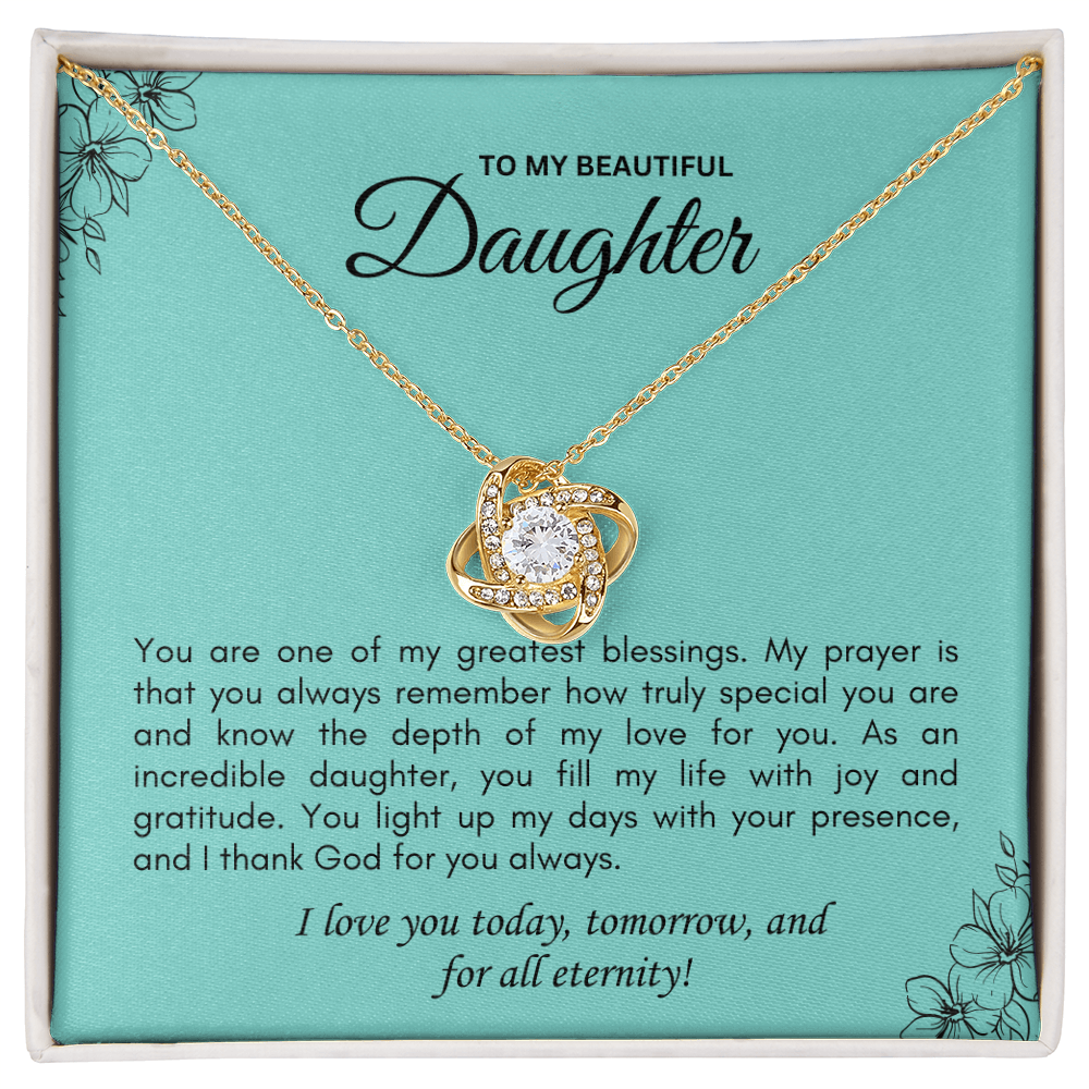Love Knot Promise Necklace — A Daughter's Keepsake from Mom & Dad