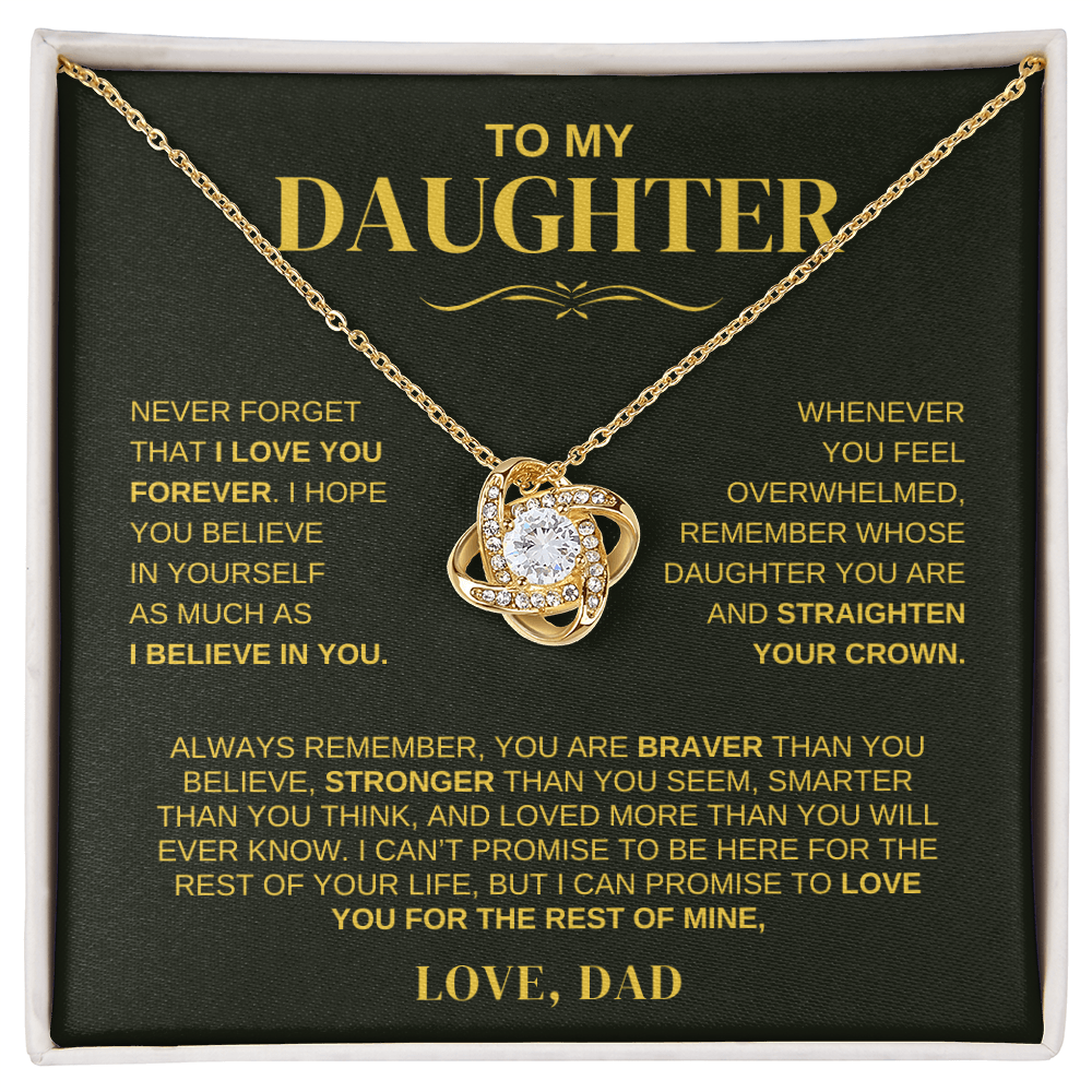 Love Knot Keepsake Necklace - "To My Daughter" Message Inside