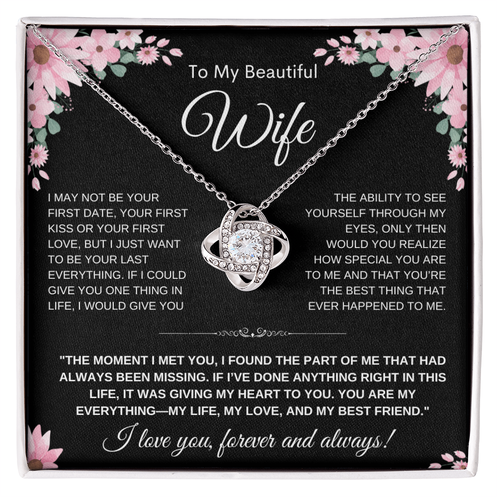 Love Knot Necklace — Meaningful Gift for Wife, “I Love You” Card