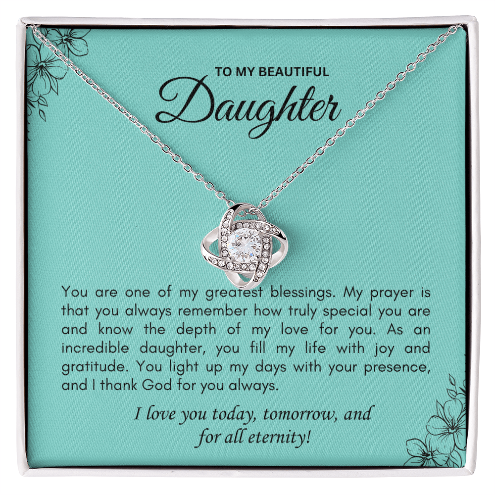 Love Knot Promise Necklace — A Daughter's Keepsake from Mom & Dad