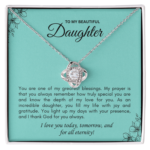 Love Knot Promise Necklace — A Daughter's Keepsake from Mom & Dad