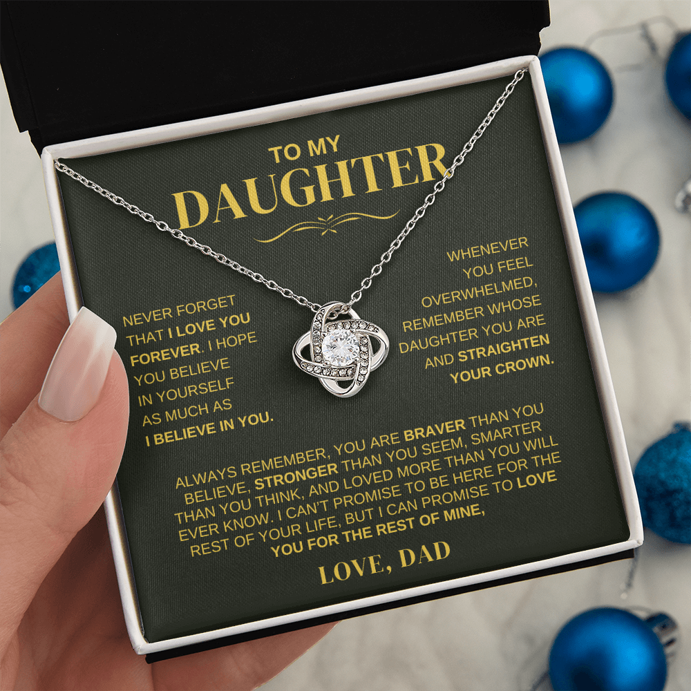 Love Knot Keepsake Necklace - "To My Daughter" Message Inside