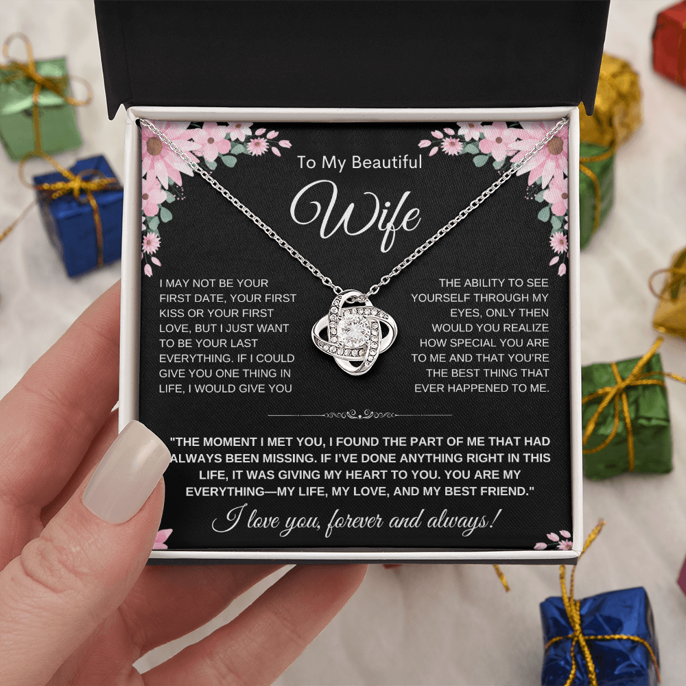 Love Knot Necklace — Meaningful Gift for Wife, “I Love You” Card